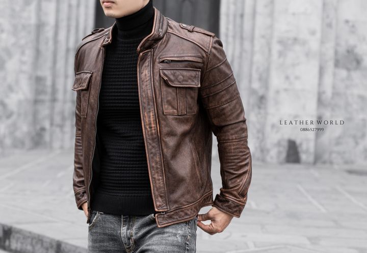 Áo khoác màu da bò