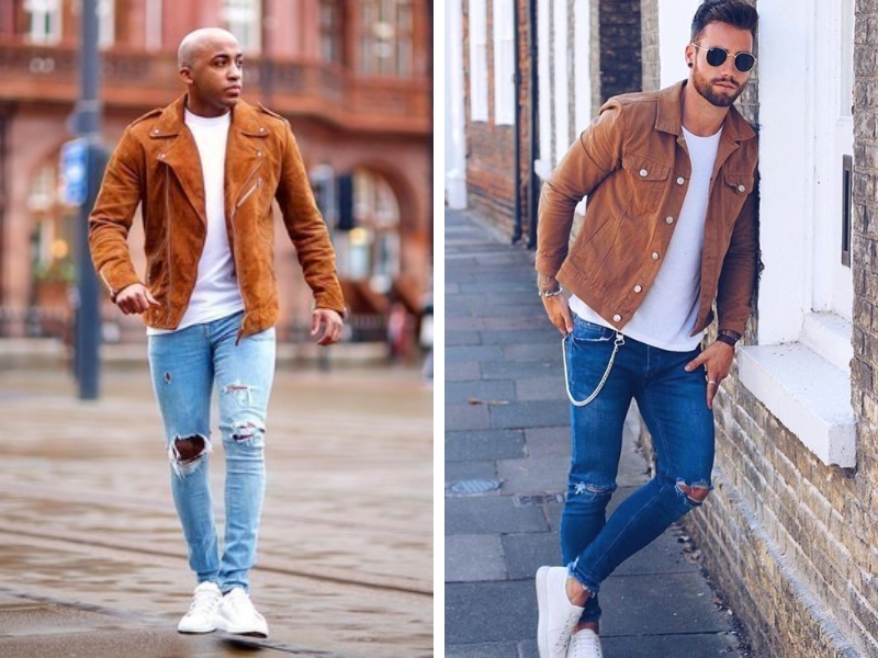 Áo khoác màu da bò