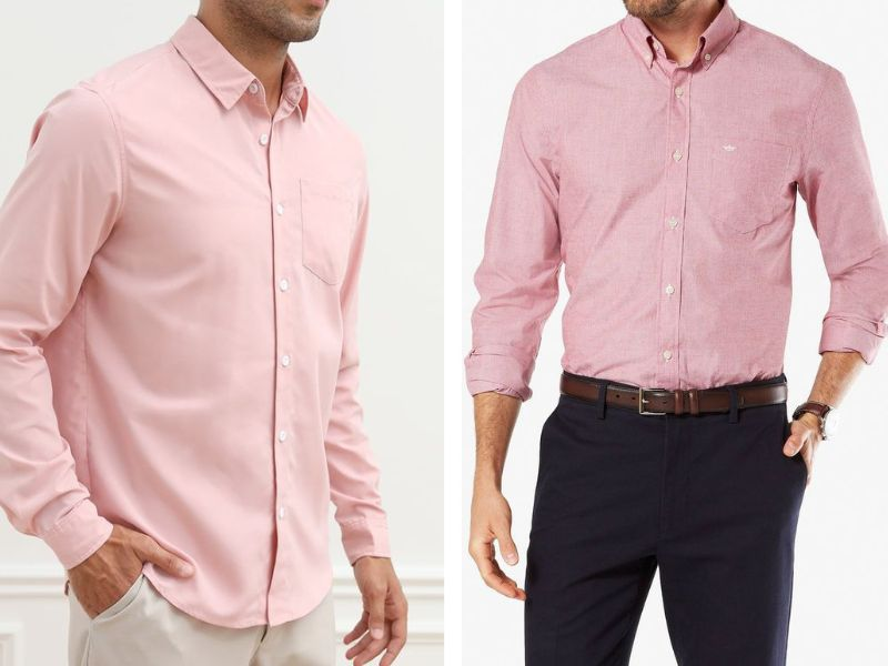 Áo Sơ Mi Màu Hồng Nam