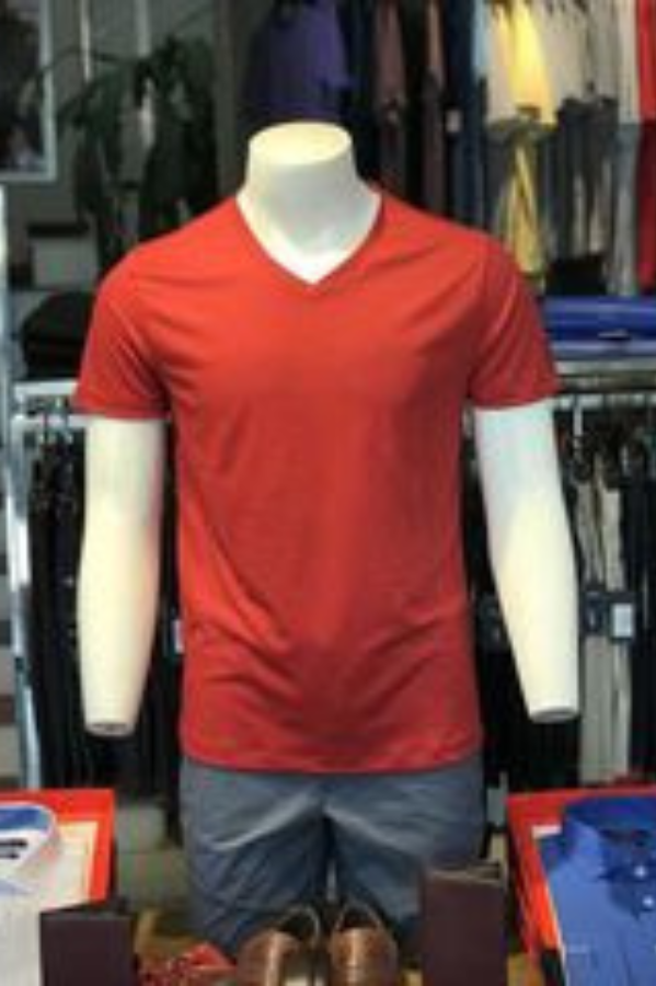 Áo thun nam cổ tim ngắn tay cao cấp Aligro ALGAPC060 chất liệu cotton form SLIMFIT màu đỏ