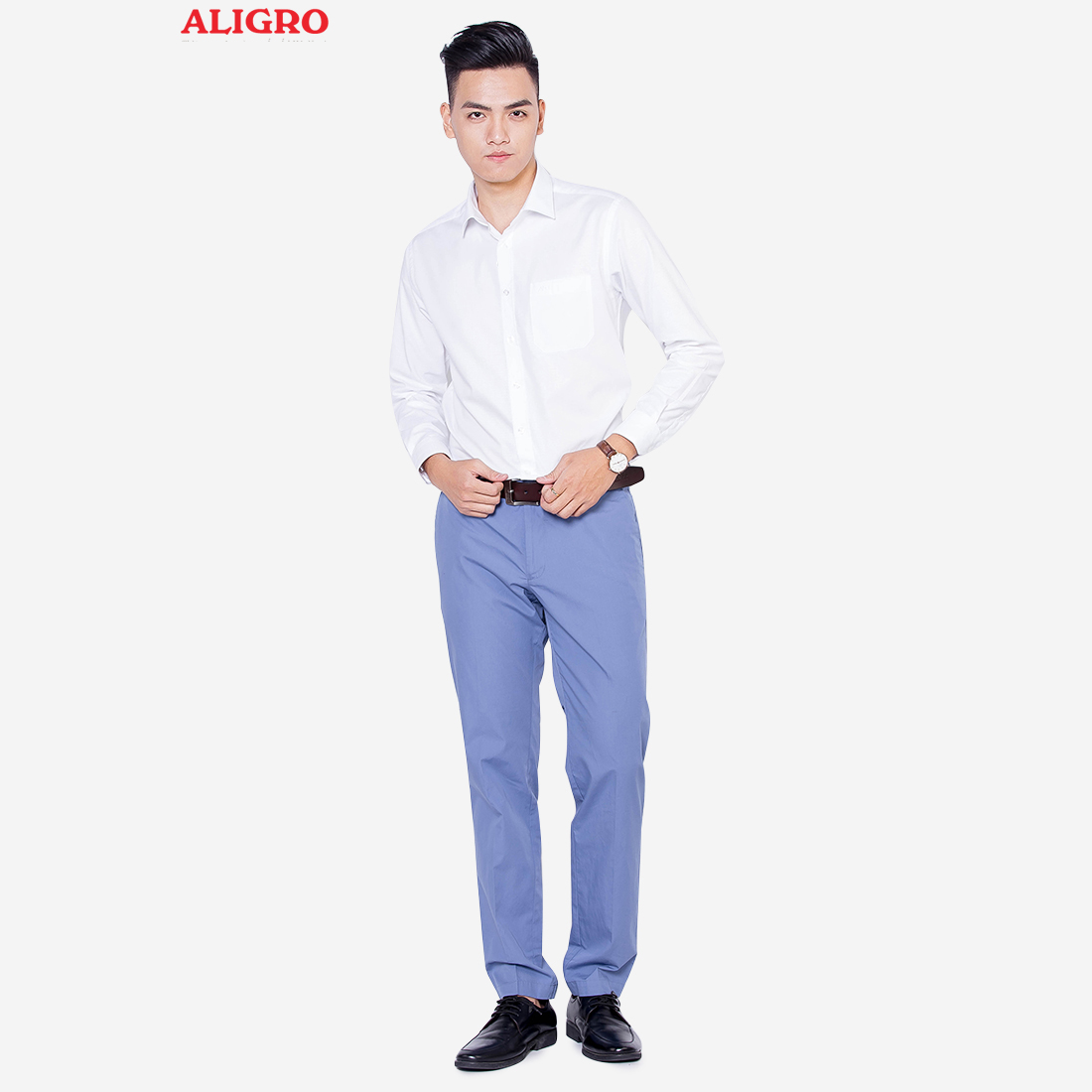 Quần kaki nam cao cấp Aligro ALGK030 co giãn 4 chiều màu xanh dương