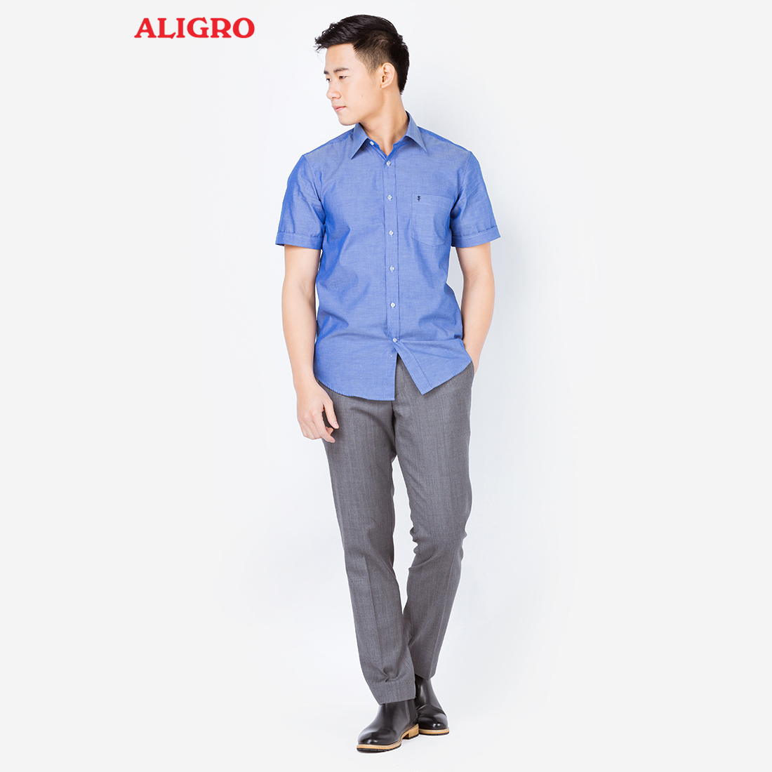 Quần âu nam công sở cao cấp Aligro ALGO1011 màu ghi sáng