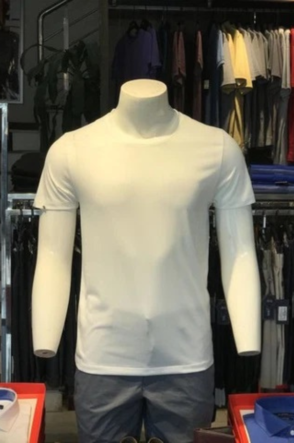 Áo thun nam cổ tròn ngắn tay cao cấp Aligro ALGAPC037 chất liệu cotton form SLIMFIT màu trắng