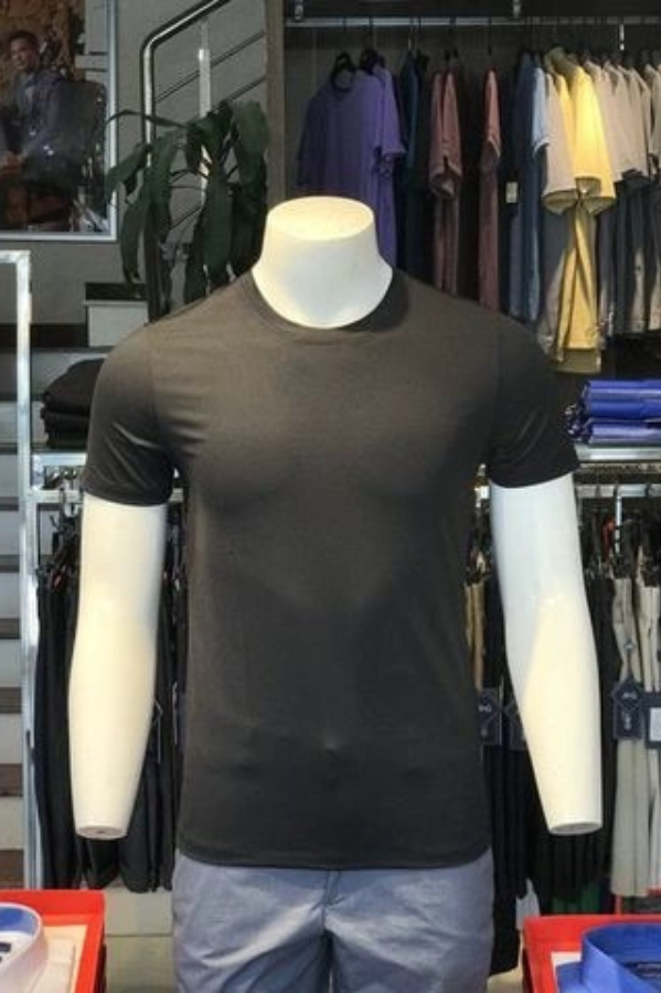 Áo thun nam cổ tròn ngắn tay cao cấp Aligro ALGAPC044 chất liệu cotton form SLIMFIT màu đen