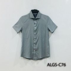 Áo sơ mi nam ngắn tay cao cấp Aligro ALGS-C76 vải prima cotton form SLIMFIT màu xanh rêu