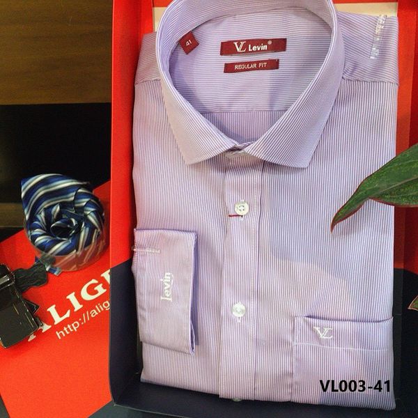 Áo sơ mi dài tay công sở cao cấp Aligro VL003 dáng Regularfit màu tím