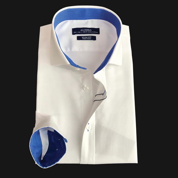 Áo sơ mi dài tay công sở cao cấp Aligro ALGS193 dáng Slimfit màu trắng