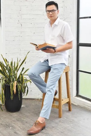 Áo sơ mi nam ngắn tay cao cấp Aligro ALGS-C63 vải cotton form SLIMFIT màu trắng