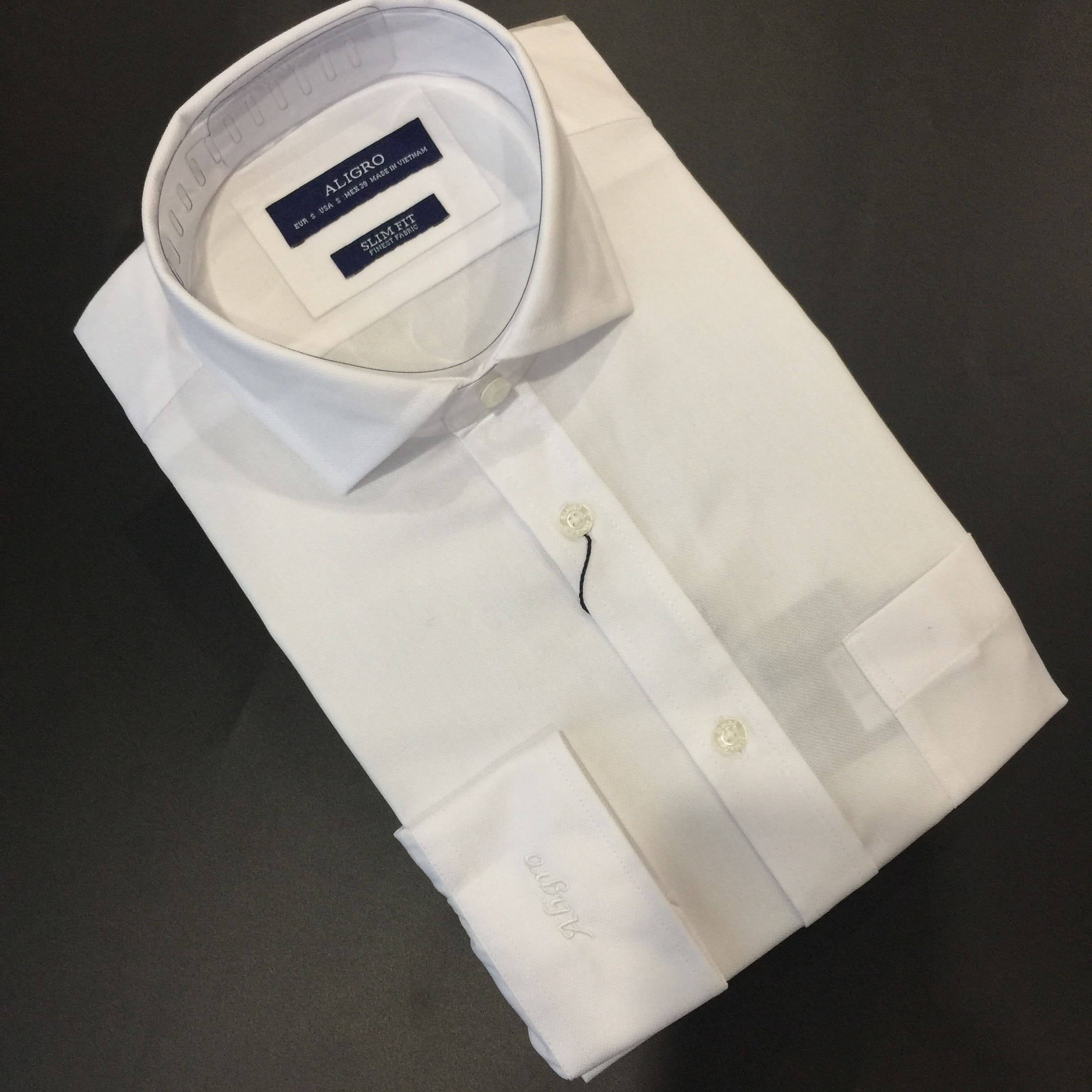 Áo sơ mi dài tay công sở cao cấp Aligro ALGS180 dáng Slimfit màu trắng