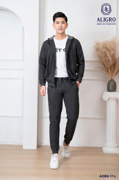 BỘ NỈ KÉO KHÓA CÓ MŨ GHI ĐẬM BN.17