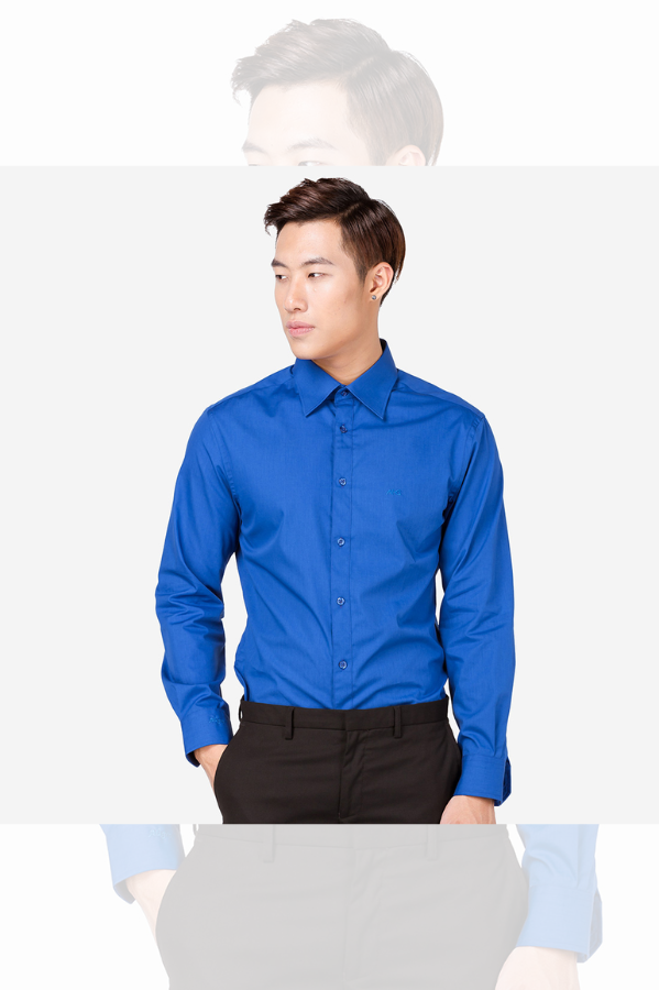 Áo sơ mi nam dài tay công sở cao cấp Aligro ALGS040 dáng Slimfit màu xanh coban