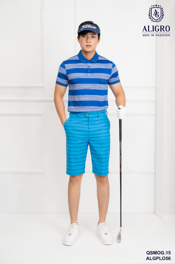 Quần short mogway xanh dương kẻ to QSMOG.15
