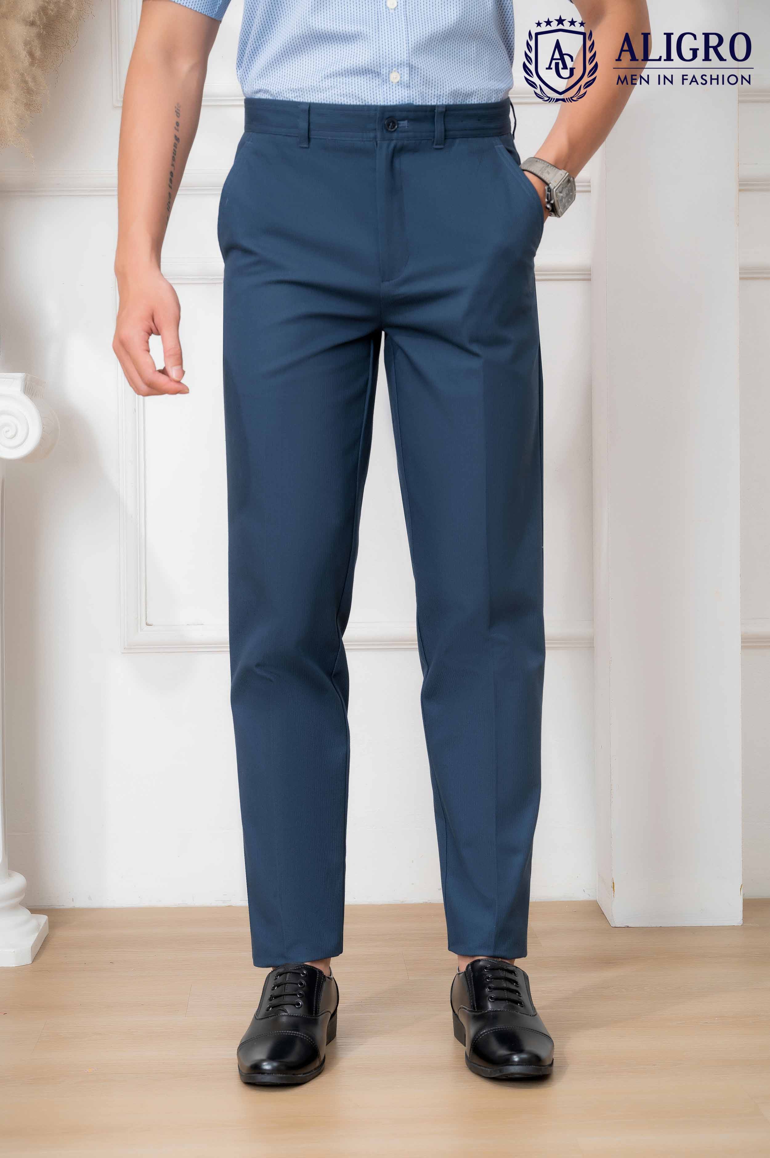 Quần kaki nam công sở cao cấp Aligro ALGK063 co giãn 4 chiều màu xanh đen