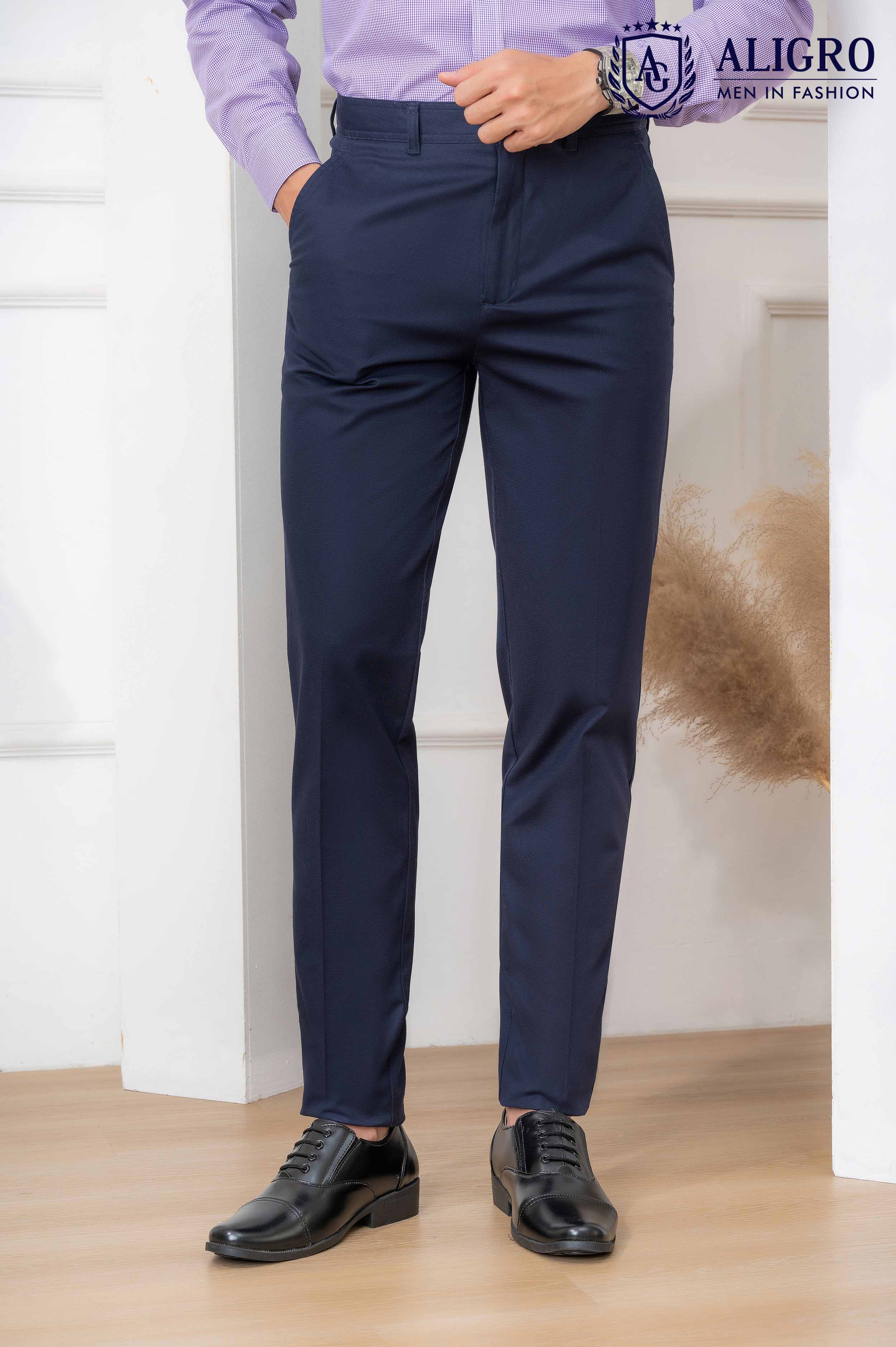 Quần kaki nam công sở cao cấp Aligro ALGK064 co giãn 4 chiều màu xanh than