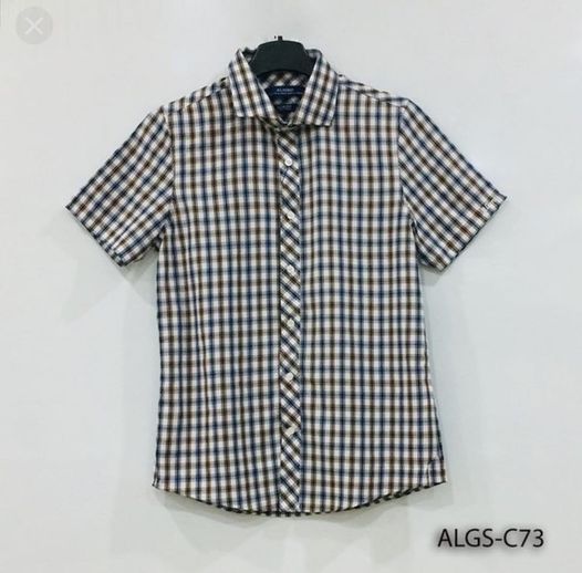 Áo sơ mi nam ngắn tay cao cấp Aligro ALGS-C73 vải prima cotton form SLIMFIT kẻ caro