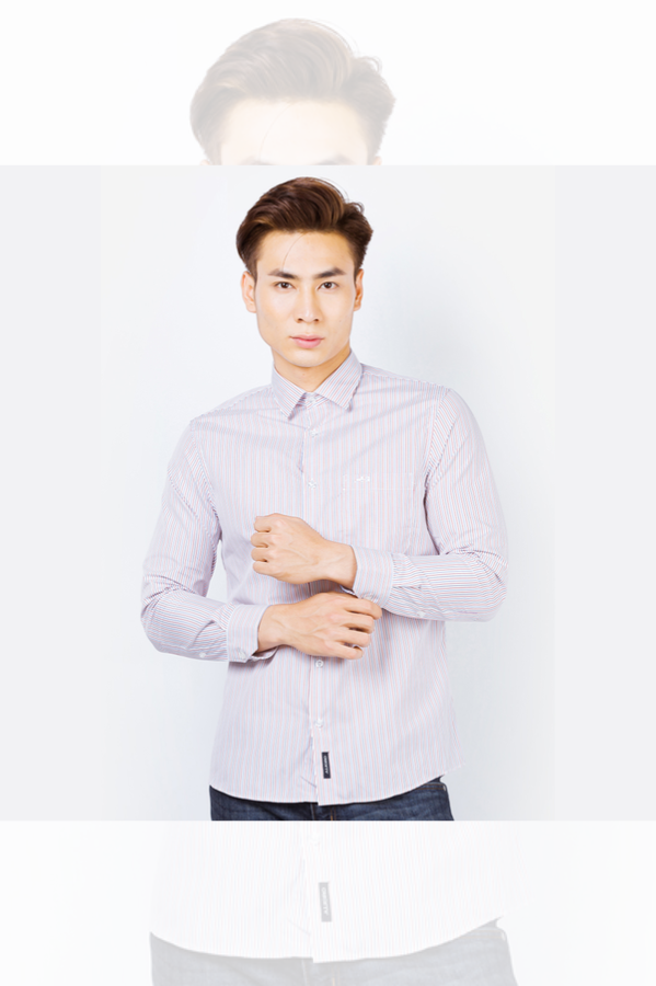 Áo sơ mi nam dài tay công sở cao cấp Aligro ALGS108 dáng Slimfit kẻ sọc xanh đỏ