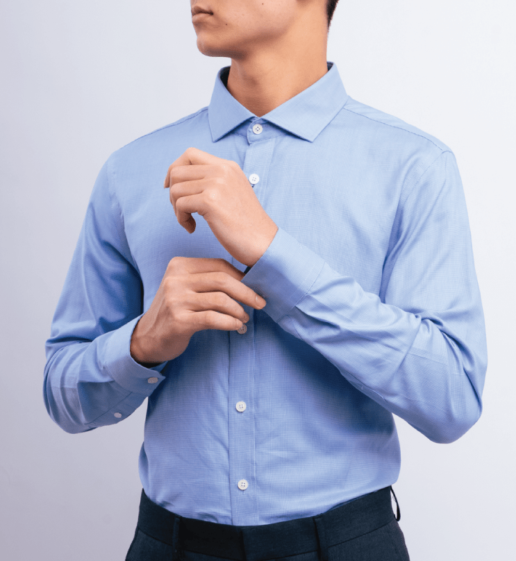 Áo sơ mi dài tay công sở cao cấp Aligro ALGS198 dáng Slimfit màu xanh dương